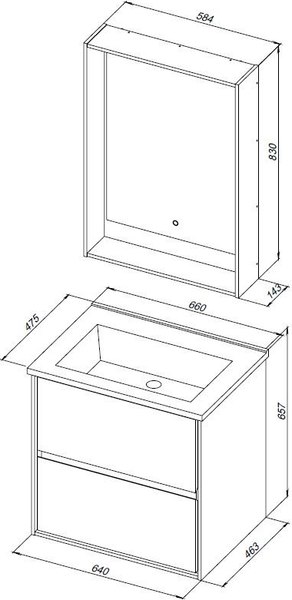 Тумба под умывальник Aquanet Милан 65 / 339965