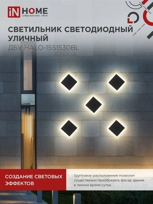 Бра уличное INhome ДБУ HALO-S1530BL / 4690612056135