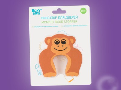 Дверной стоппер ROXY-KIDS Обезьянка. Этиленвинилацетат / RDF-002