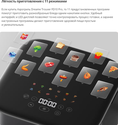 Аэрогриль Trouver Air Fryer FD10 Pro VFF12A (черный)