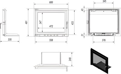 Дверца каминная Kratki Maja