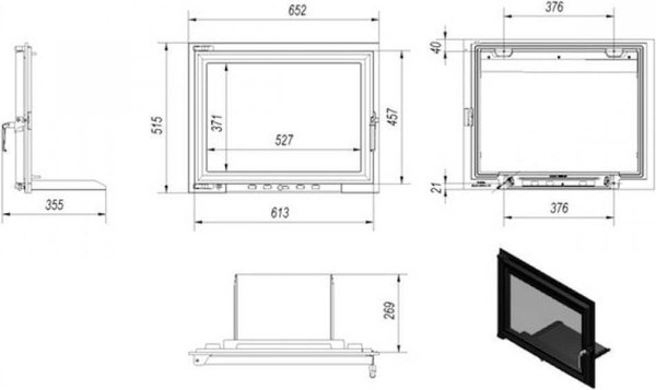 Дверца каминная Kratki Zuzia