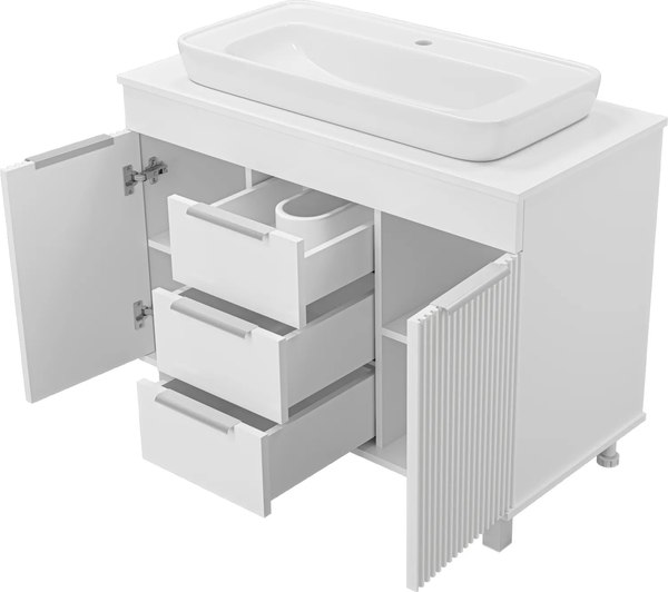 Тумба с умывальником Brevita Enfida 100 / ENF-06100-0143Я+0117