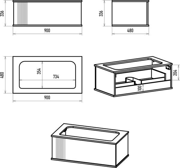 Тумба с умывальником Brevita Savoy 90 / SAV-09090-0301Я+0117
