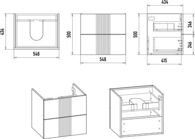 Тумба с умывальником Misty Vega 60 / VEG-09060-0102Я+191638