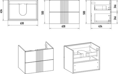 Тумба с умывальником Misty Vega 70 / VEG-09070-0102Я+191645