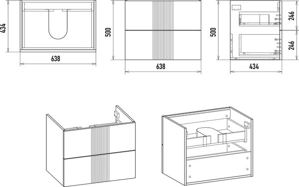 Тумба с умывальником Brevita Vega 70 / VEG-09070-0802Я+191645