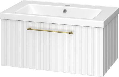 Тумба с умывальником Misty Alicante 80 / ALI-09080-0101Я+2050021400110 - фото