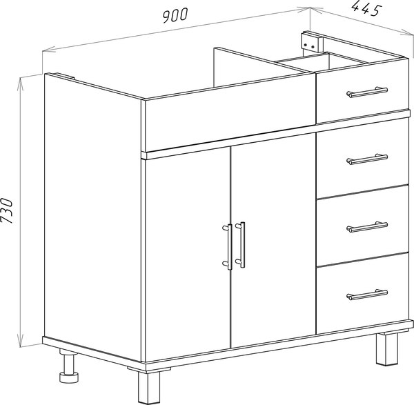 Тумба с умывальником Misty Купер 90 / П-Куп01090-0124ЯЛ+ФР-00003411