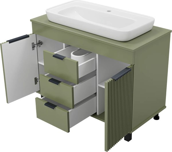 Тумба с умывальником Brevita Enfida 100 / ENF-06100-0843Я+0117