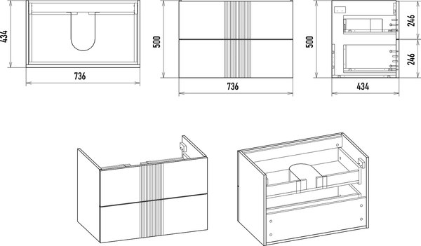 Тумба с умывальником Brevita Vega 80 / VEG-09080-0802Я+192185
