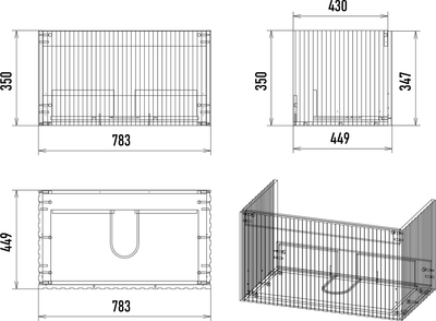 Тумба с умывальником Brevita Alicante 80 / ALI-09080-4601Я+2050021400110