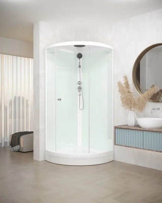 Душевая кабина Domani-Spa Simple 99 / DS01Sm99LWCl00 (белый/прозрачное стекло)