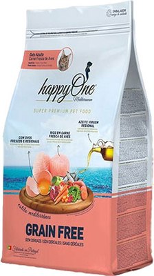Сухой корм для кошек HappyOne Mediterraneum со свежим яйцом и свежим мясом птицы - фото