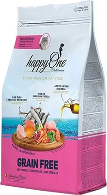 Сухой корм для кошек HappyOne Mediterraneum для стерилиз. со свежим яйцом и свежей сардиной - фото