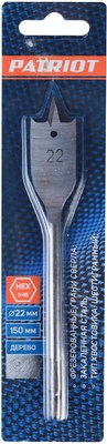 Сверло PATRIOT По дереву перовое 22х150мм / 815010187
