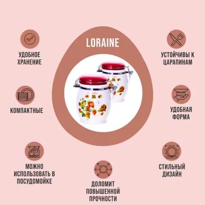 Емкость для хранения Loraine Земляника 30322