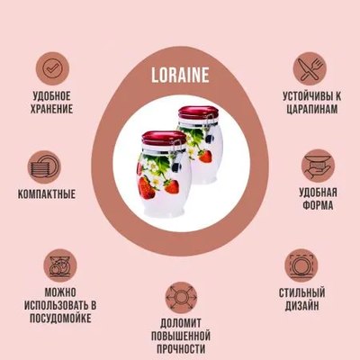 Емкость для хранения Loraine Клубника 26346