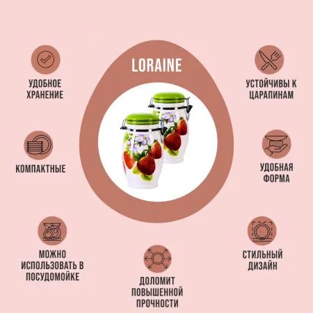 Емкость для хранения Loraine Клубника 28160