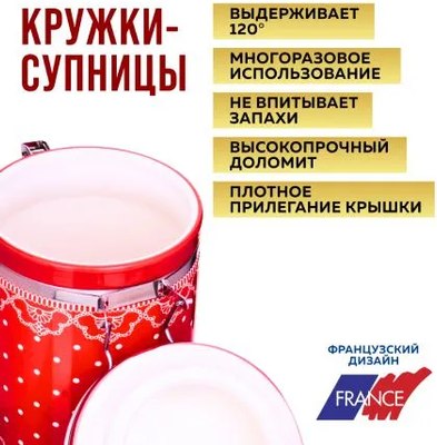 Емкость для хранения Loraine Красный узор 25816