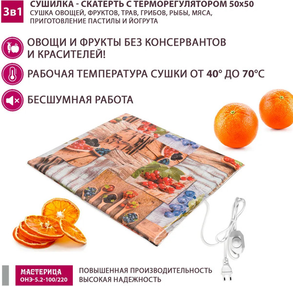Сушилка для овощей и фруктов Мастерица ОНЭ-5.2-100/220