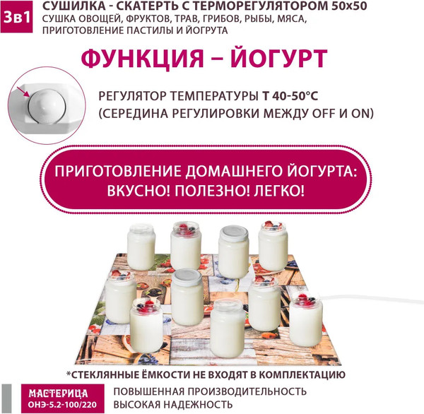 Сушилка для овощей и фруктов Мастерица ОНЭ-5.2-100/220