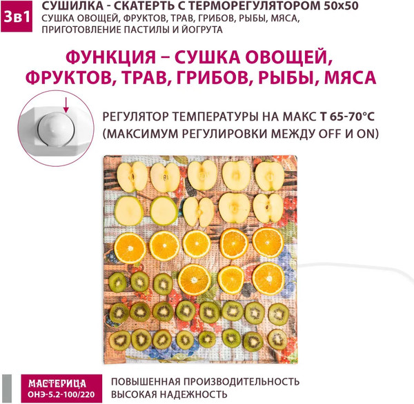 Сушилка для овощей и фруктов Мастерица ОНЭ-5.2-100/220