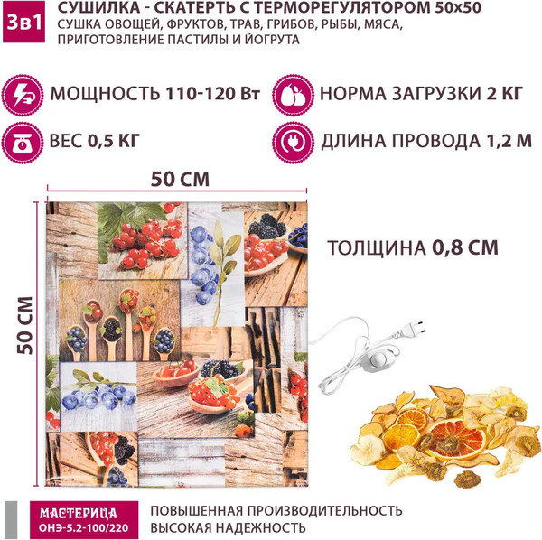 Сушилка для овощей и фруктов Мастерица ОНЭ-5.2-100/220