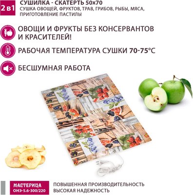 Сушилка для овощей и фруктов Мастерица ОНЭ-5.6-300/220