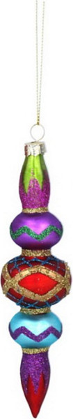 Елочная игрушка Gisela Graham Fairy Tales. Разноцветная сосулька / 01723 - фото