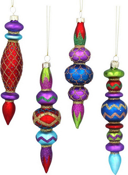 Елочная игрушка Gisela Graham Fairy Tales. Разноцветная сосулька / 01723