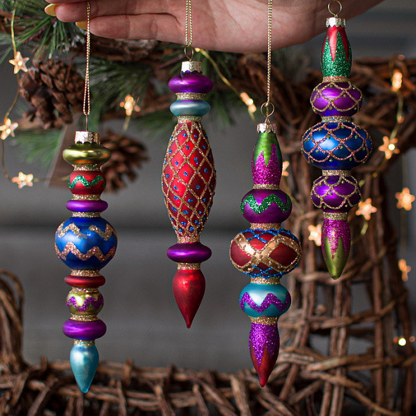 Елочная игрушка Gisela Graham Fairy Tales. Разноцветная сосулька / 01723