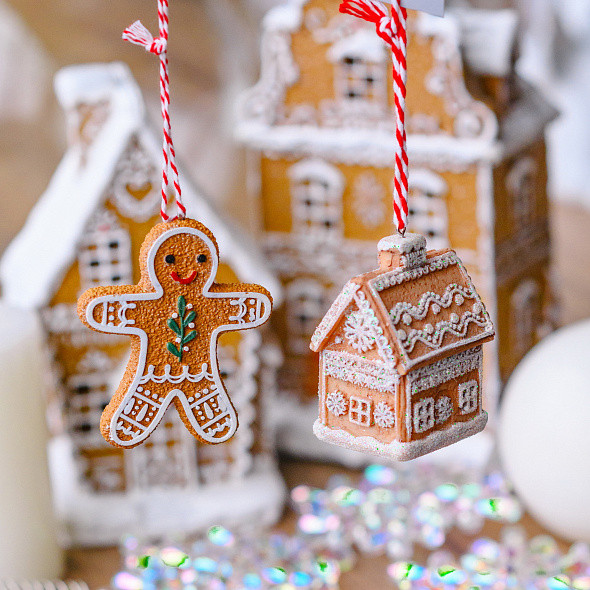 Елочная игрушка Gisela Graham Ski Lodge. Пряничный домик / 10489