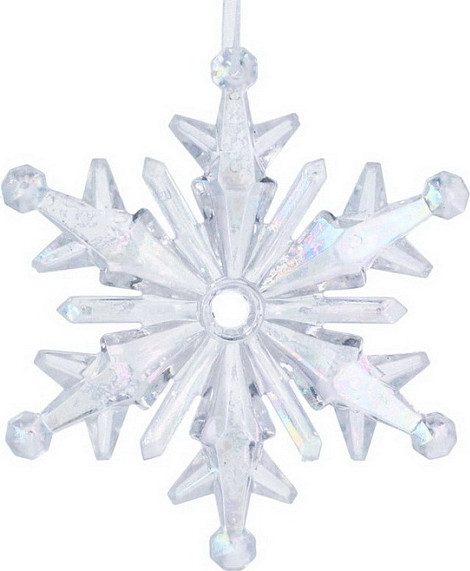 Елочная игрушка Gisela Graham Winter Tales. Снежинка с радужным блеском / 16324 - фото