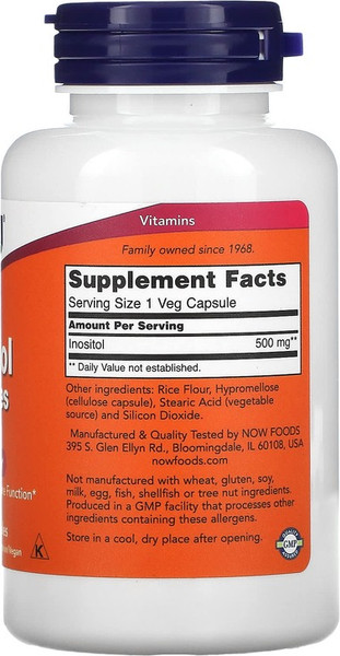 Витамин NOW Inositol 500mg