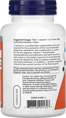 L-тирозин NOW L-Tyrosine 500mg