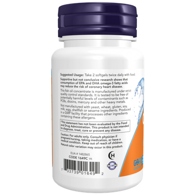 Жирные кислоты NOW Omega-3 30%