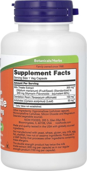 Пищевая добавка NOW Silymarin Milk Thistle Extract 300mg