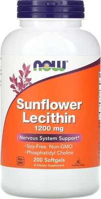 Пищевая добавка NOW Sunflower Lecithin 1200mg - фото