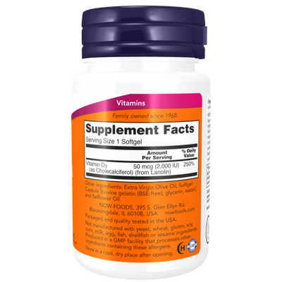 Витамин NOW Vitamin D-3 2000 I.U