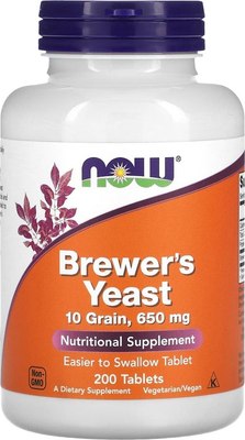 Пищевая добавка NOW Brewer's yeast 650mg - фото