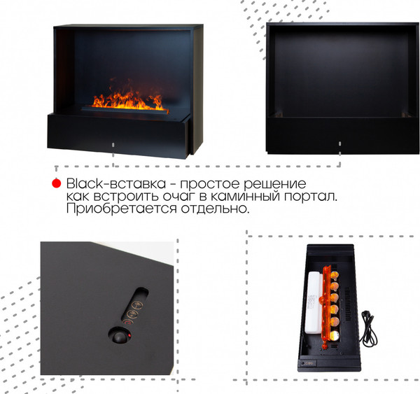 Электрокамин RealFlame 3D Cassette 630 Black Panel