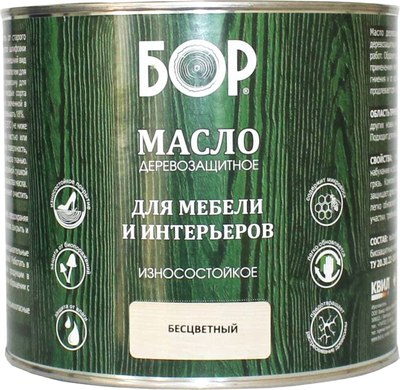 Масло для древесины БОР Для мебели и интерьеров - фото