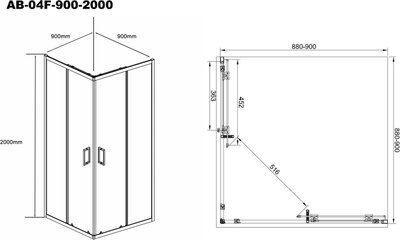Душевой уголок Aquabath AB-04F-900-2000