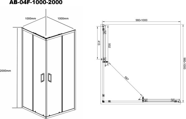 Душевой уголок Aquabath AB-04F-1000-2000