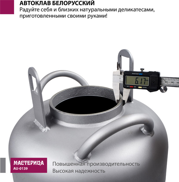 Автоклав для консервирования Мастерица Белорусский Люкс AU-0139Т с термометром (39л)