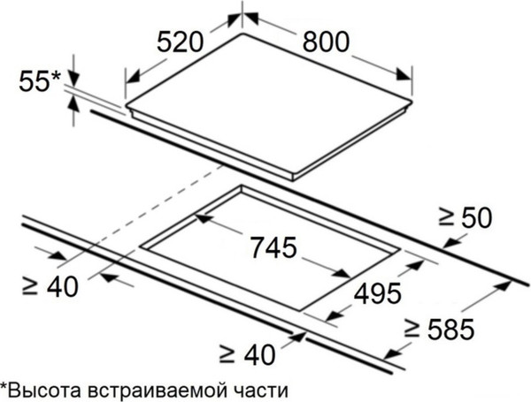 Индукционная варочная панель Maunfeld CVI804SFDGR Inverter
