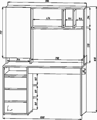 Письменный стол ВерсоМебель СП-3 Премиум 1610x1200-626