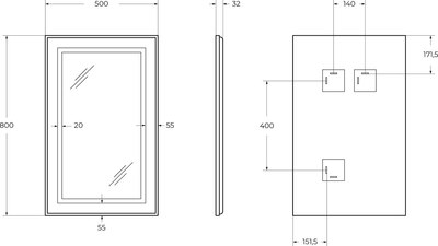Зеркало BelBagno SPC-KRAFT-500-800-SENS-NERO