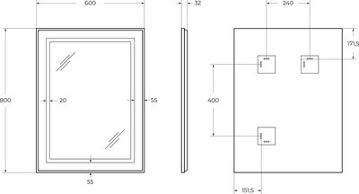 Зеркало BelBagno SPC-KRAFT-600-800-SENS-AL